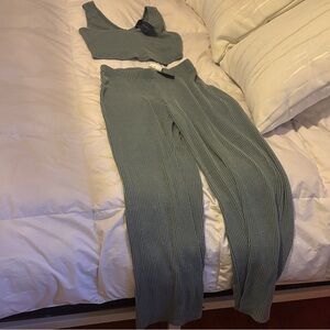 Ribbed Two Piece Set NWT - Sage Green